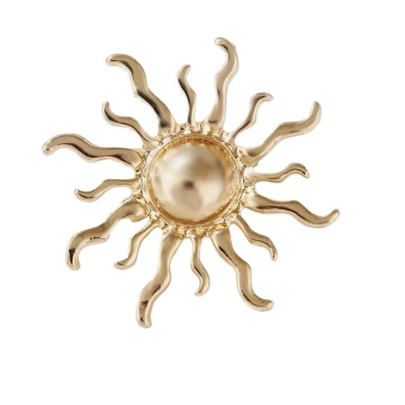 GOLDTONE SUN BROOCH - Picture 1 of 2